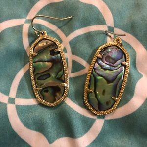 Elle Gold Drop Earrings In Abalone Shell